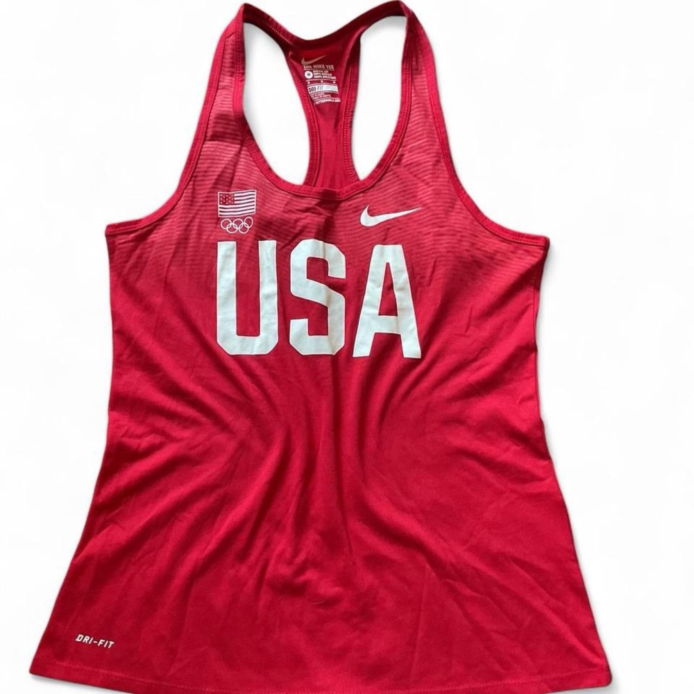 Nike Women's Red USA Dri-FIT Tank Top